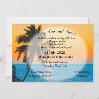 Tropical Sunset On The Beach Invitation