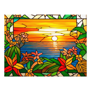 Tropical Sunset Over Ocean Horizon Photo Print