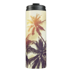 Tropical Sunset: Palm Silhouette Vintage Thermal Tumbler