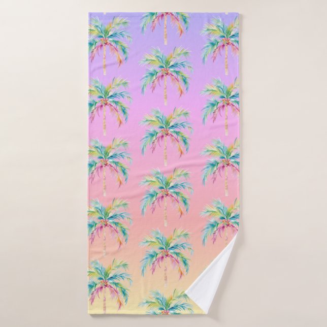 Tropical Sunset Palm Tree  Bath Towel (Bath Towel)