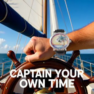 Tropical Sunset Palm Tree Beach Watch