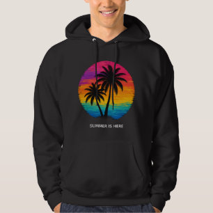 Tropical Sunset Palm Trees Retro Design Hoodie