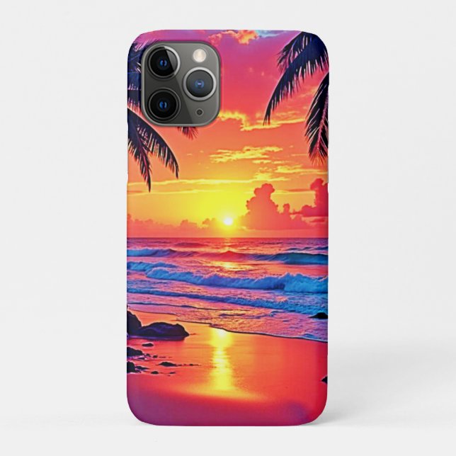 Tropical Sunset Paradise Design Case-Mate iPhone Case (Back)