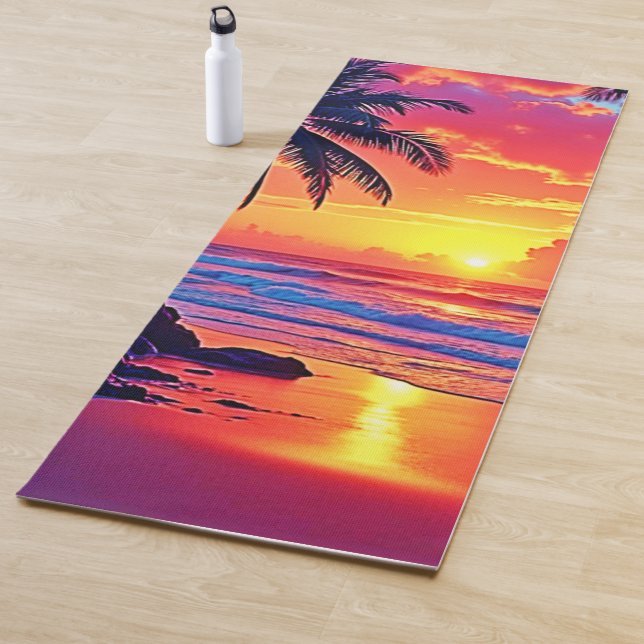 Tropical Sunset Paradise Design Yoga Mat (In Situ)