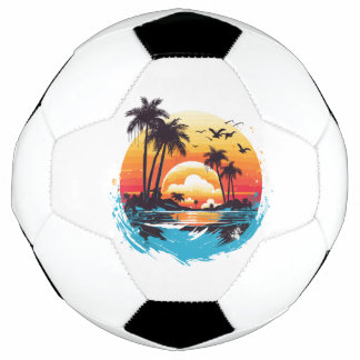 Tropical Sunset Paradise Soccer Ball
