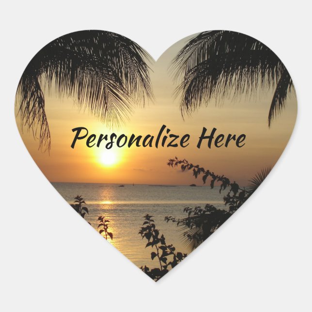 Tropical Sunset Paradise  Square Sticker (Front)