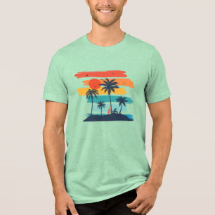 Tropical Sunset Paradise Tri-Blend Shirt