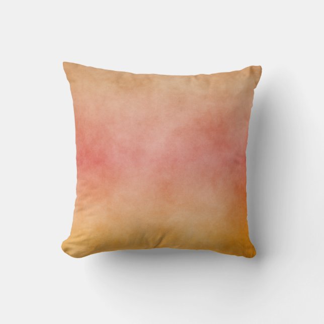 Tropical Sunset Peach Pink Yellow Ombre Cushion (Front)
