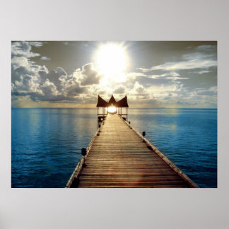 Tropical Sunset Poster Large