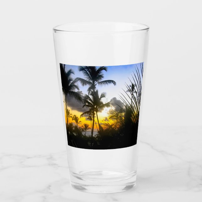Tropical Sunset Print Glass (Front)