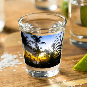 Tropical Sunset Print Shot Glass