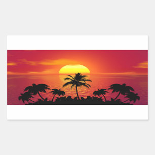 Tropical Sunset Rectangular Sticker