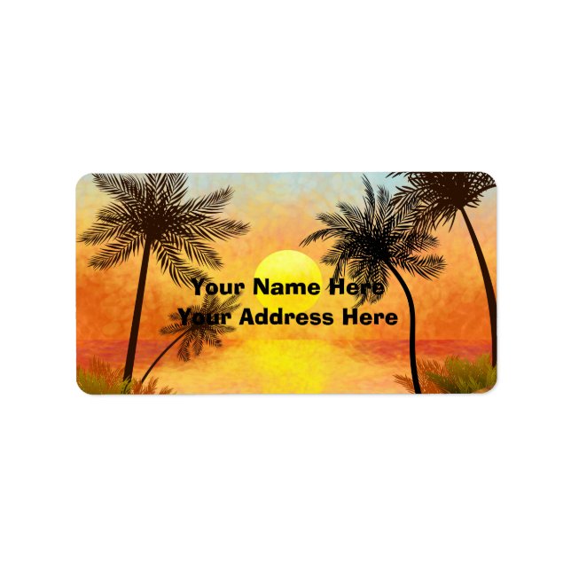Tropical Sunset Return Address Label (Front)