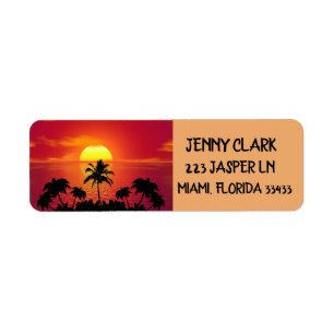 TROPICAL SUNSET RETURN ADDRESS LABELS