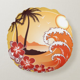 Tropical Sunset Round Cushion