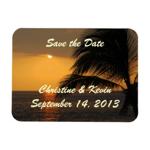 Tropical Sunset Save the Date Magnet