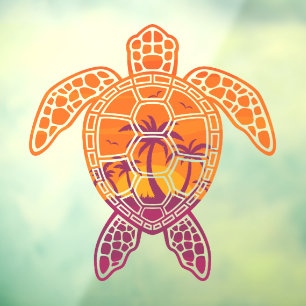 Tropical Sunset Sea Turtle Design
