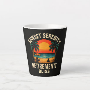 Tropical Sunset Serenity Retirement Beach Scene Latte Mug