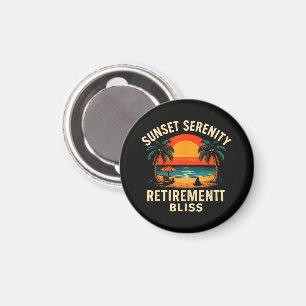 Tropical Sunset Serenity Retirement Beach Scene Magnet