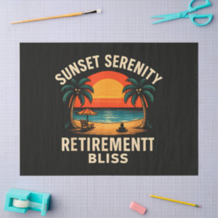 Tropical Sunset Serenity Retirement Beach Scene Tissue Paper
