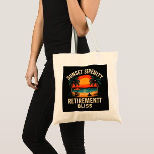 Tropical Sunset Serenity Retirement Beach Scene Tote Bag