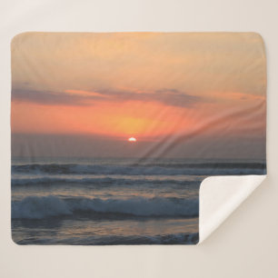 Tropical sunset sherpa blanket
