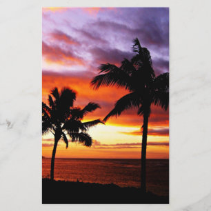 Tropical sunset stationery