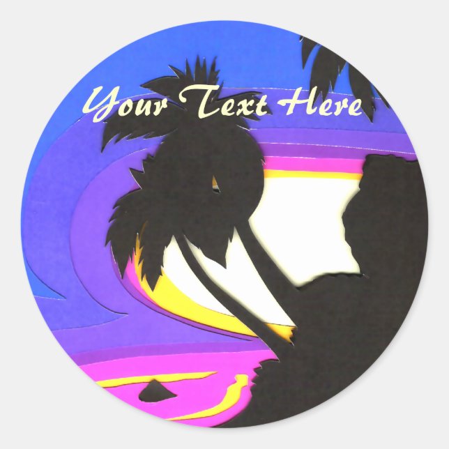 Tropical Sunset Stickers (Front)