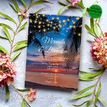 Tropical Sunset String Lights Palm Beach Wedding Invitation<br><div class="desc">Capture the essence of your beach wedding with our Custom Tropical Sunset String Lights Palm Beach Wedding Invitation. This handcrafted piece, designed with love by Mylini Design, embodies the serene beauty of a tropical sunset and the hypnotising allure of string lights, promising to make your guests look forward to your...</div>