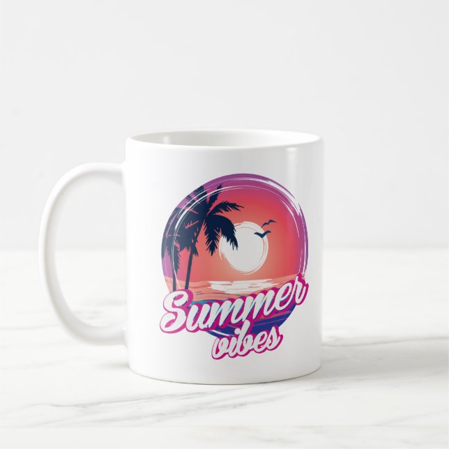 Tropical Sunset Summer Vibes  Coffee Mug (Left)