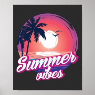 Tropical Sunset Summer Vibes Poster