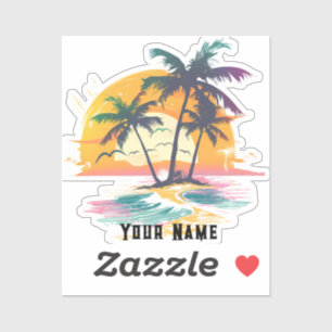 Tropical Sunset Vibes – Palm Trees & Beach Design