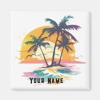 Tropical Sunset Vibes – Palm Trees & Beach Design