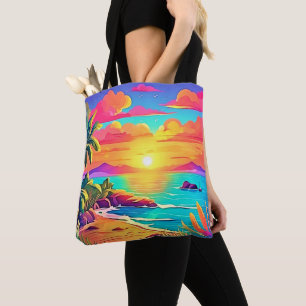 Tropical Sunset: Vivid Sky Tote Bag