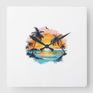 Tropical Sunset Wall Clock