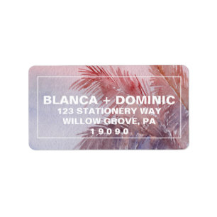 Tropical Sunset Wedding Label
