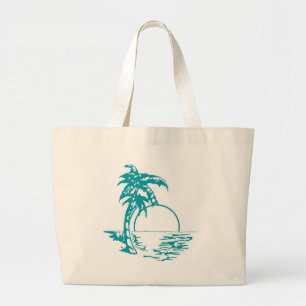 Tropical Sunset Wedding Large Tote Bag