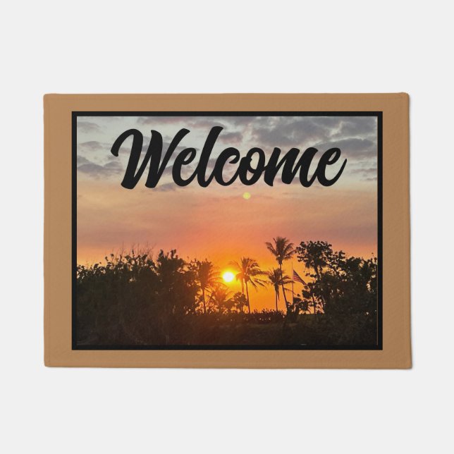 Tropical Sunset Welcome Mat (Front)