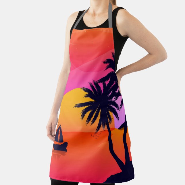 Tropical Sunset with Sailboat Apron (Insitu)