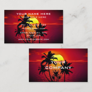 Tropical Sunset Your Company Modern Business Card