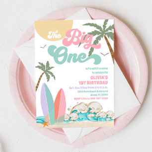 Tropical Surf 1st Birthday Invitation