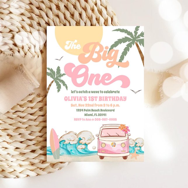Tropical Surf 1st Birthday Invitation (Creator Uploaded)