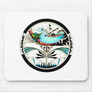Tropical Surf Mandala  Mouse Pad