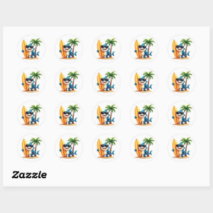 Tropical Surf Shark 🦈 Fun Beach Vibes Sticker