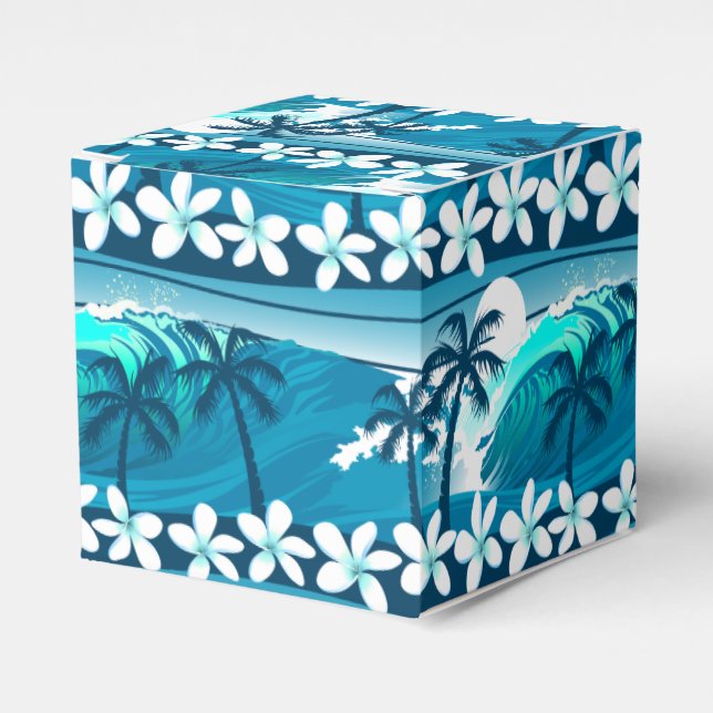 Tropical surf wave with palm trees favour box (Front Side)