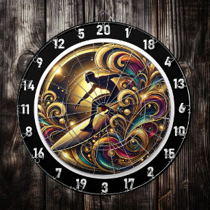 Tropical Surfer Abstract Energy Piece Dartboard