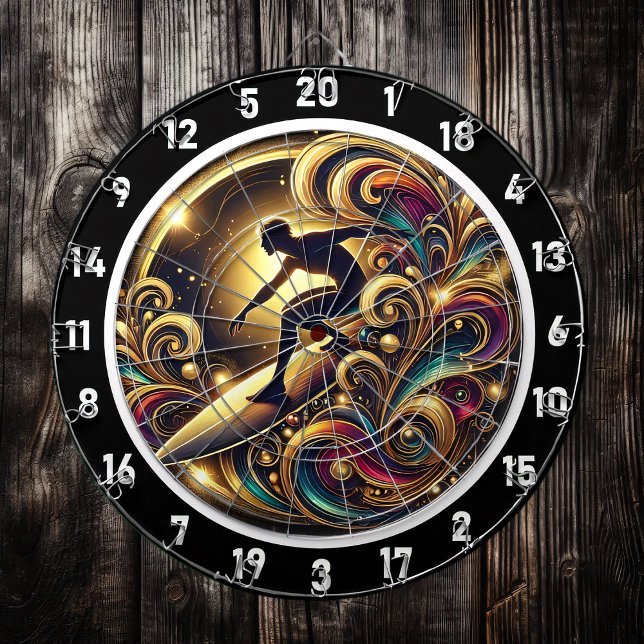 Tropical Surfer Abstract Energy Piece Dartboard (Creator Uploaded)
