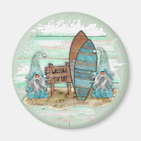 Tropical Surfing Watercolor Beach Gnomes