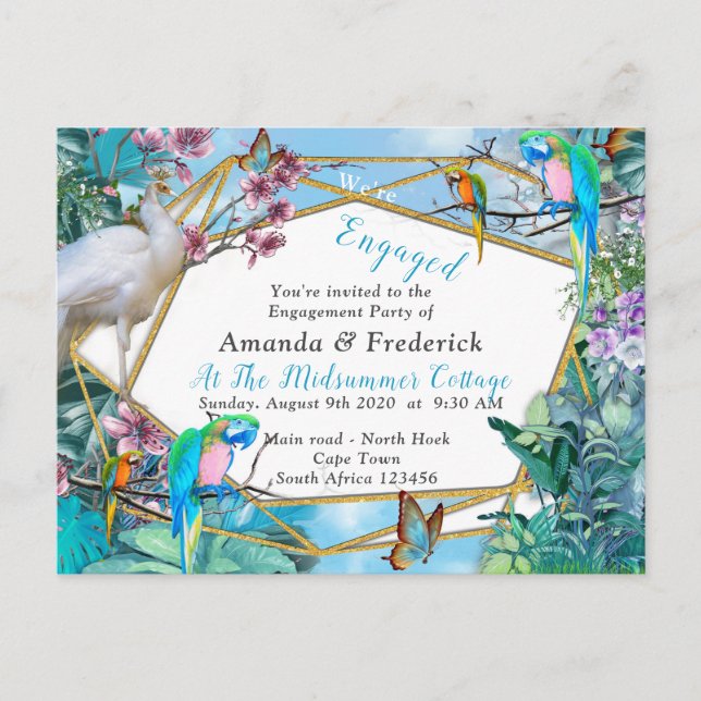 Tropical Surreal Landscape Invitation Postcard (Front)