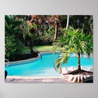 Tropical Swimming Pool Poster